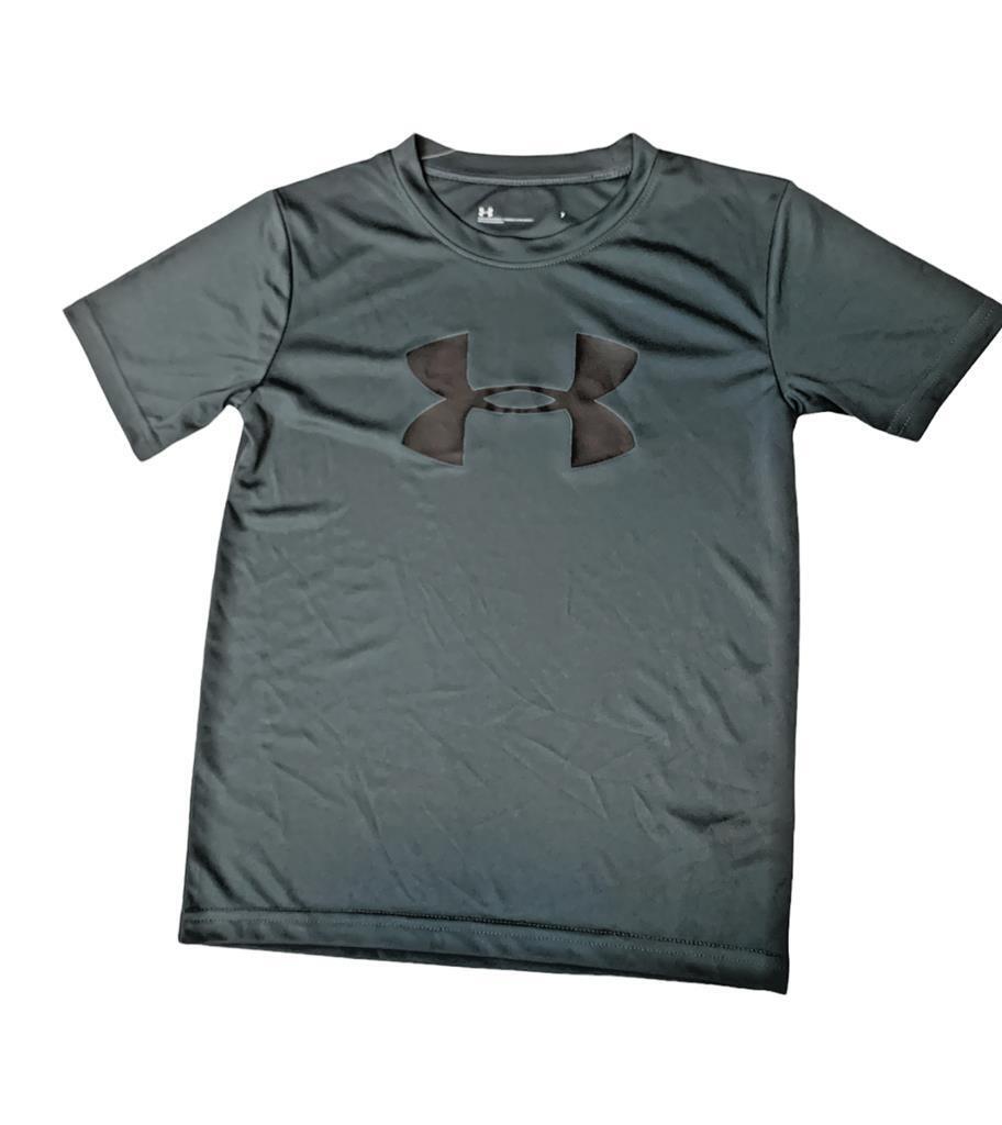 Under Armour Boys' Short Sleeve Crew Neck T-Shirt, Dark Gray, 7